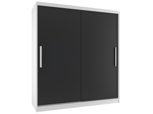 Tolóajtós szekrény 133 cm Belini fehér matt / fekete matt SI SZP2/2/W/B/0/AL