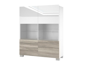 Komód Belini fehér fényű / szürke antracit Glamour wood IMP KOM1/3/W/WGW1/0/0