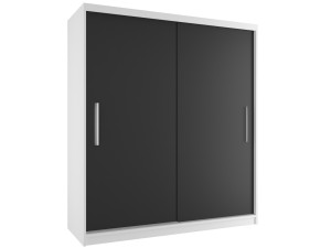 Tolóajtós szekrény 158 cm Belini fekete matt / fehér matt SI SZP3/3/W/B/0/AL