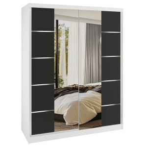 Tolóajtós szekrény SERENITY 133 cm fekete matt ME SERENITY SZP6/0/W/B/0/HIAL