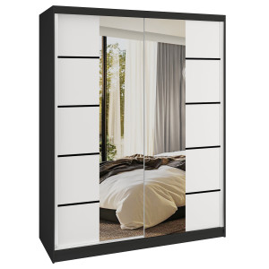 Tolóajtós szekrény SERENITY 133 cm fehér matt ME SERENITY SZP6/0/B/W/0/HIAL