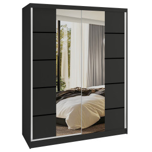 Tolóajtós szekrény SERENITY 133 cm feket matt ME SERENITY SZP6/0/B/B/0/HIAL