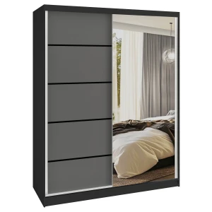 Tolóajtós szekrény SERENITY 133 cm szürke matt MBP SERENITY SZP6/0/B/SR/0/HIAL