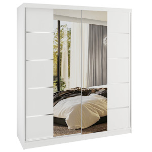 Tolóajtós szekrény Serenity 158 cm fehér matt ME SERENITY SZP7/0/W/W/0/HIAL