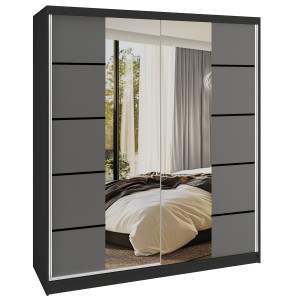 Tolóajtós szekrény SERENITY 158 cm szürke matt ME SERENITY SZP7/0/B/SR/0/HIAL