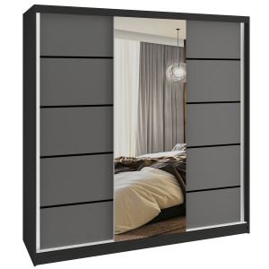 Tolóajtós szekrény SERENITY 200 cm szürke matt MT SERENITY SZP5/0/B/SR/0/HIAL