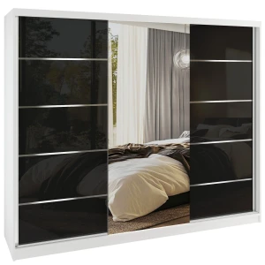 Tolóajtós szekrény SERENITY 232 cm fekete fényű MGB SERENITY SZP8/0/W/B/0/HIAL