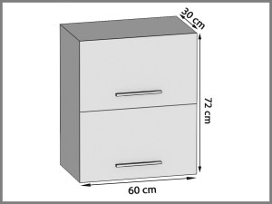 Armoire de cuisine suspendue TOR SGP2-60/1/WT/HK/0/U