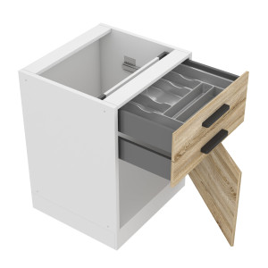 Meuble bas de cuisine 60 cm tiroirs TOR SDSZ60WS/0/WT/DS/0/B1/PP