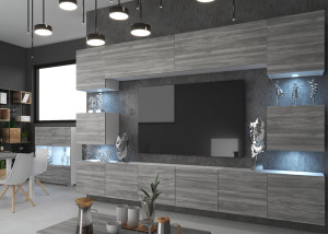 Meuble TV 300 cm gris anthracite graphite – Producteur IMP PRIMO 3/5/W/GW1/0/0