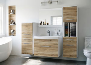 Meuble de salle de bain avec vasque et miroir chêne sonoma – Producteur ROD PRIMO M 5/0/W/DS/0/ZINC