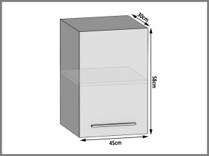 Küchenschrank Belini oben 45 cm Sonoma-Eiche 