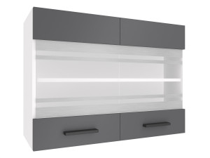 Küchenschrank Belini oben 80 cm grau matt 