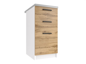 Belini Küchenunterschrank mit Schubladen 40 cm Eiche Wotan mit Arbeitsplatte 
