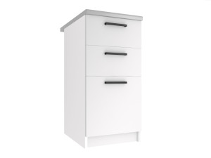 Belini Küchenunterschrank mit Schubladen 40 cm weiß matt mit Arbeitsplatte 