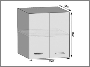 Küchenschrank Belini oben 60 cm Sonoma-Eiche 