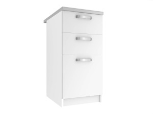 Belini Küchenunterschrank mit Schubladen 40 cm weiß matt mit Arbeitsplatte 