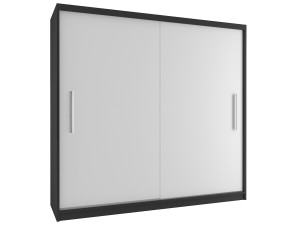 Kleiderschrank mit Schiebetüren 200 cm weiß matt 