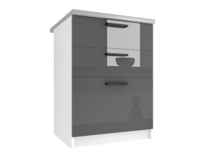 Kuchyňská skříňka Belini spodní se zásuvkami 60 cm šedý lesk s pracovní deskou Výrobce INF SDSZ60/0/WT/S/0/B1