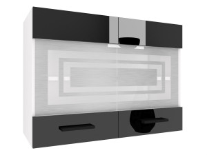 Kuchyňská skříňka Belini horní 80 cm černý lesk Výrobce INF SGW80/2/WT/B/0/B1