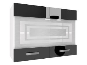 Kuchyňská skříňka Belini horní 80 cm černý lesk Výrobce INF SGW80/2/WT/B/0/F