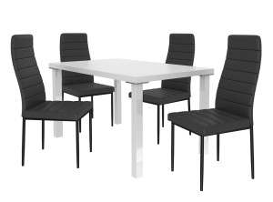 Jídelní set 1 + 4 Belini bílý / černá Moderno MOD/0/ZES/W/4B