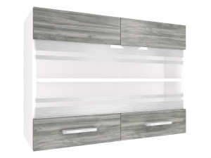 Kuchyňská skříňka Belini horní 80 cm šedý antracit Glamour Wood Výrobce TOR SGW80/2/WT/GW1/0/E