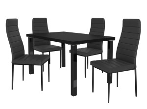 Jídelní set 1 + 4 Belini černý / černá Moderno MOD/0/ZES/B/4B