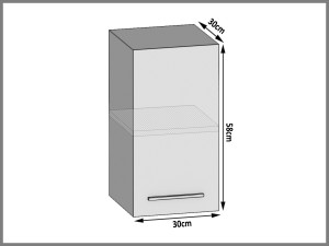 Kuchyňská skříňka Belini horní 30 cm dub sonoma Výrobce TOR SG30/1/WT/DS/0/E