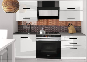Kuchyňská linka Belini 120 cm bílý lesk s pracovní deskou Eleganta2 Výrobce INF ELEGANTA2/2/WT/W/0/B1