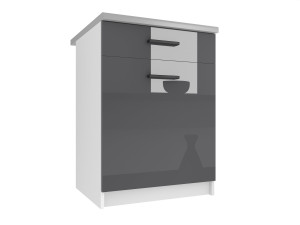Kuchyňská skříňka Belini spodní se zásuvkami 60 cm šedý lesk s pracovní deskou Výrobce INF SDSZ1-60/0/WT/S/0/B1
