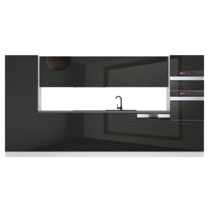 Kuchyňská linka Belini Premium Full Version 360 cm černý lesk s pracovní deskou NAOMI Výrobce INF NAOMI/0/WT/B/B/B1