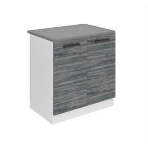 Kuchyňská skříňka Belini Premium Full Version dřezová 80 cm šedý antracit Glamour Wood s pracovní deskou Výrobce TOR SDZ80/0/WT/GW/B/B1/PP