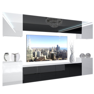 Obývací stěna Belini Premium Full Version bílý lesk / černý lesk + LED osvětlení Nexum 56 Výrobce 4/0/W/WBWB/0/0/PP