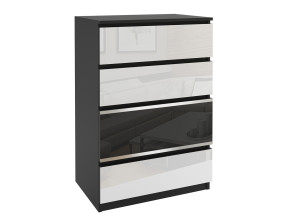 Komoda 8 Belini černý / bílý Výrobce BH KOM1/2/B/WI/3W1B/0