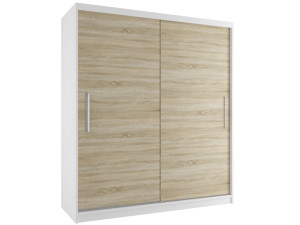 Šatní skříň 158 cm Belini bílý mat / dub sonoma s posuvnými dveřmi Výrobce SI SZP3/3/W/DS/0/AL