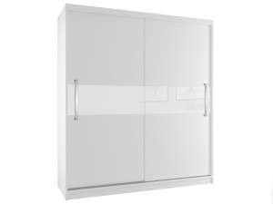 Šatní skříň 133 cm Belini bílý mat s posuvnými dveřmi Výrobce SI SZP2/2/W/W/W/UU