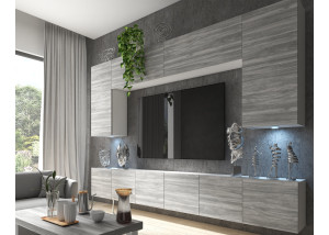 Obývací stěna 300 cm TV šedá antracit grafit Výrobce IMP PRIMO 2/5/W/GW1/0/0