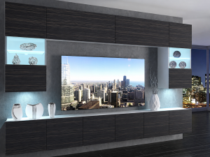Obývací stěna 300 cm TV/RTV černá eben Výrobce IMP 1/5/W/HK/0/0