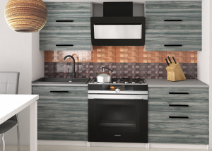 Kuchynská linka Belini 120 cm šedý antracit Glamour Wood s pracovnou doskou Eleganta2 Výrobca TOR ELEGANTA2/2/WT/GW1/0/B1