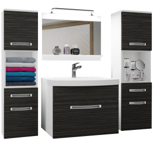 Kúpeľňový nábytok Belini Premium Full Version eben kráľovský + umývadlo + zrkadlo + LED osvetlenie Glamour 97 Výrobca