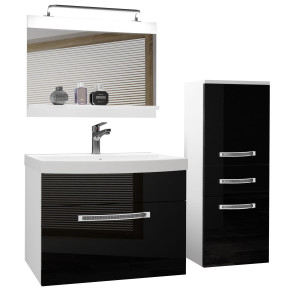 Kúpeľňový nábytok Belini Premium Full Version čierny lesk + umývadlo + zrkadlo + LED osvetlenie Glamour 25 Výrobca GLA P 2/0/W/B/0/MB/PP