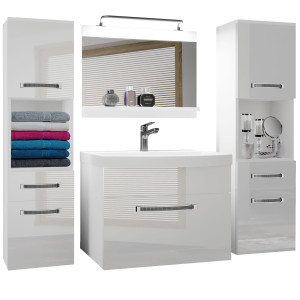 Kúpeľňový nábytok Belini Premium Full Version biely lesk + umývadlo + zrkadlo + LED osvetlenie Glamour 100 Výrobca