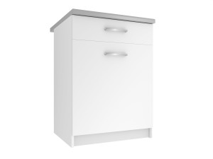 Kuchynská skrinka Belini spodná so zásuvkami 60 cm biely mat s pracovnou doskou Výrobca TOR SDSZ1-60/0/WT/WT/0/E