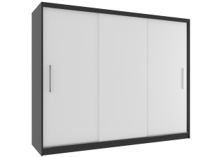 Šatníková skriňa 232 cm Belini čierny mat / biely mat s posuvnými dverami Výrobca SI SZP4/2/1B/3W/0/AL