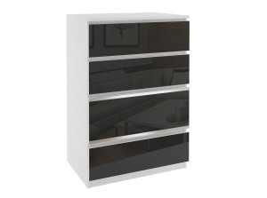 Komoda 23 Belini biely / čierny Výrobca BH KOM1/2/W/W/4B/0