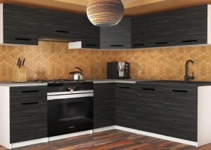 Kuchynská linka Belini 360 cm eben kráľovský s pracovnou doskou Lidiauniqa2 Výrobca TOR LIDIAUNIQA2/4/WT/HK/0/B1