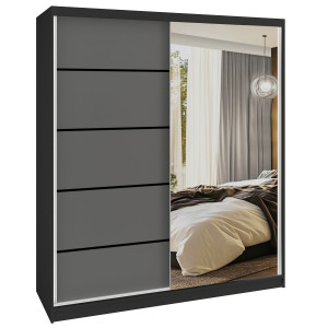 Šatníková skriňa SERENITY 158 cm šedý mat MBP SERENITY SZP7/0/B/SR/0/HIAL