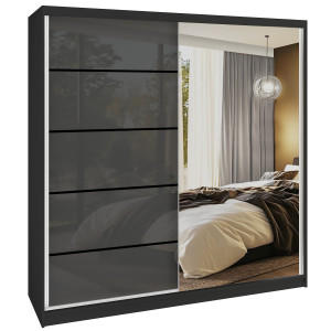 Šatníková skriňa SERENITY 200 cm šedý lesk MGB SERENITY SZP5/0/B/S/0/HIAL