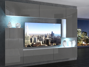 Obývacia stena 250 cm TV/RTV sivý lesk Výrobca IMP 8/5/W/S/0/0